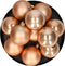 Decoris kerstballen - 12x st - toffee bruin - 6 cm - kunststof - mat/glans