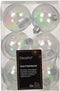 Decoris kerstballen - 12x stuks - 6 cm - transparant parelmoer -kunststof -kerstversiering