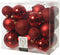 Decoris Kerstballen - 26x st - rood - 6-8-10 cm - kunststof - kerstversiering