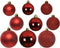 Decoris Kerstballen - 26x st - rood - 6-8-10 cm - kunststof - kerstversiering