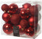 Decoris Kerstballen - 26x st - rood - 6-8-10 cm - kunststof - kerstversiering
