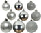 Decoris Kerstballen - 26x st - zilver - 6-8-10 cm - kunststof - kerstversiering