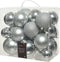 Decoris Kerstballen - 26x st - zilver - 6-8-10 cm - kunststof - kerstversiering