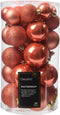 Decoris kerstballen - 30x stuks - 4, 5 en 6 cm - pompoen oranje -kunststof -kerstversiering