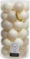 Decoris Kerstballen - 37 stuks - kunststof - wol wit - 6 cm