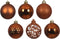 Decoris kerstballen - 37x stuks - 6 cm - koper/cognac bruin -kunststof -kerstversiering