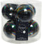 Decoris Kerstballen - 6 stuks - glas - zwart parelmoer - 8 cm