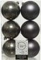 Decoris Kerstballen - 6x st - antraciet grijs - D8 cm - kunststof - mat/glans - kerstversiering