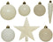 Decoris kerstballen mix - 33 Stuks - Wolwit - Inclusief piek - ø 6 cm