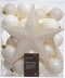 Decoris kerstballen mix - 33 Stuks - Wolwit - Inclusief piek - ø 6 cm