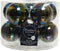 Decoris Kerstballen set - 10x stuks - glas - zwart/parelmoer - 6 cm - glans - kerstversiering