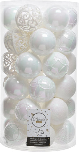 Decoris kerstballenset - 37 stuks - 6cm - kunststof