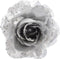 Decoris kerstboom bloem op clip - zilver - 14 cm - kunststof - roos - kerstbloemen