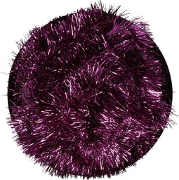 Decoris kerstboom folie slinger/lametta guirlande - paars - 270 x 7 cm