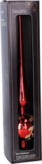 Decoris kerstboom piek gedecoreerd - rood - glas - 30 cm