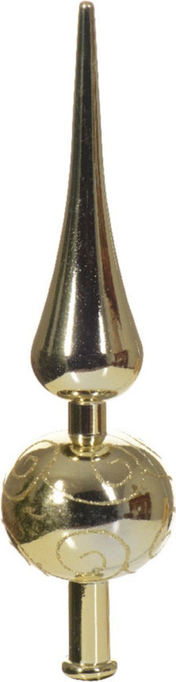 Decoris kerstboom piek - goud - kunststof - 23 cm