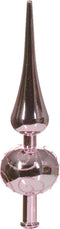 Decoris kerstboom piek - lichtroze - kunststof - 23 cm