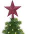 Decoris kerstboom piek - ster - donkerroze - kunststof - 19 cm