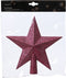 Decoris kerstboom piek - ster - donkerroze - kunststof - 19 cm