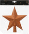 Decoris kerstboom piek - ster - koper/cognac bruin - kunststof - 19 cm