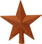 Decoris kerstboom piek - ster - koper/cognac bruin - kunststof - 19 cm