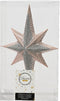 Decoris kerstboom piek - ster - lichtroze/zilver - kunststof - 25,5 cm