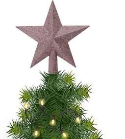 Decoris kerstboom piek - ster - lila paars - kunststof - 19 cm