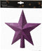 Decoris kerstboom piek - ster vorm - paars - glitter - 19 cm - kunststof - kerstpiek