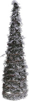 Decoris kerstboom piek - ster vorm - zilver - glitter - 19 cm - kunststof - kerstpiek