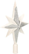 Decoris kerstboom piek - ster - wit/zilver - kunststof - 25,5 cm