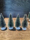 Decoris Kerstdorp kerstboompjes - 9x st - groen - 4-22 cm - kunststof - miniatuur boompjes
