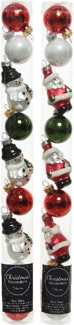 Decoris Kerstfiguurmix glas koker a 9 stuks (1 stuk) assorti