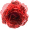 Decoris Kersthanger - roos op clip - rood - glitter - kerstboomversiering