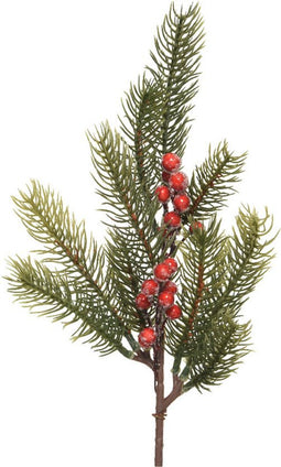 Decoris kersttak/dennentak - groen met bessen - 36 cm