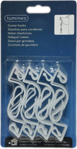 Decoris Kerstverlichting bevestiging haakjes - 16x st - dakgoot haakjes voor lichtsnoeren