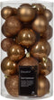 Decoris kunststof kerstballen bruin 30 stuks