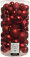Decoris kunststof kerstballen rood 100 stuks