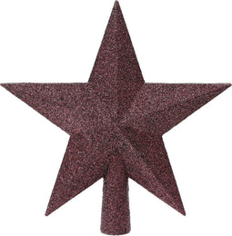 Decoris piek ster - Kunststof - Glitter - Donker mauve