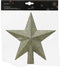 Decoris piek ster - Kunststof - Glitter - Rozemarijn