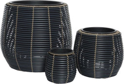 Decoris - Pot polyrattan d45 h40 cm grijs