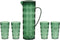 Decoris Waterkan/karaf set incl. 4 bekers - 1,7L - kunststof - groen