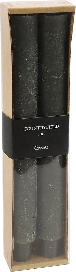 Decostar - Kaarsen - 25 cm - Zwart - Set van 2 stuks - kaars