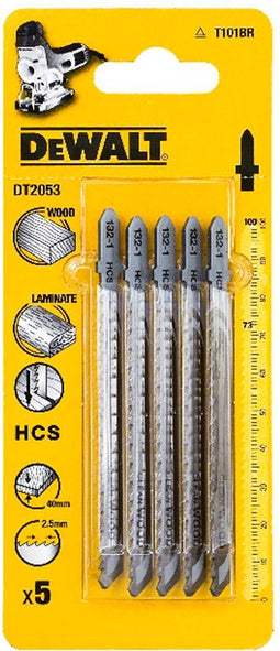 Decoupeerzaagblad HCS met neerwaartse vertanding voor hout en laminaat <15mm, 100x74x2,5mm, (T101BR) - DT2053-QZ