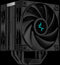 DeepCool AK400 Zero Dark Plus 4x Heat Pipe All Black Single Tower CPU Air Cooler, 2x FC120P 120mm FDB Bearing PWM High Performance Fan, Intel: LGA1700/1200/1151/1150/1155 AMD: AM5/AM4, Easy Install, 220W TDP