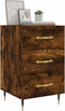 vidaXL - Nachtkastje - 40x40x66 - cm - bewerkt - hout - gerookt - eikenkleurig