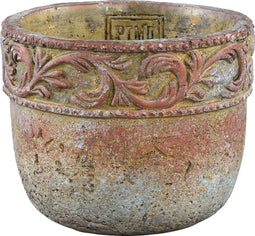 PTMD Stuart Ronde Bloempot - H12 x Ø15,5 cm - Cement - Bruin