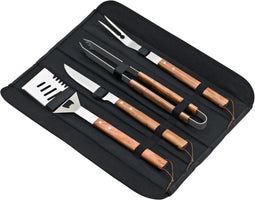 Déglon Barbecue Set: 4-Delige Luxe Grillgereedschappen met Stijlvolle Draagtas