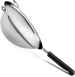 Déglon Passoire Ø 20 cm - Stop'Glisse® - Roestvrijstalen Zeef - Zwart Handvat - Duurzaam Keukengereedschap