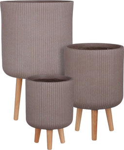 Mica Decorations Nuovo Plantenbakken - H64 x Ø37 cm - Magnesium - Taupe