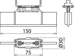 Dehn sluitelement voor NH zekeringhouders maat 2-3 - 785644 - E3P92